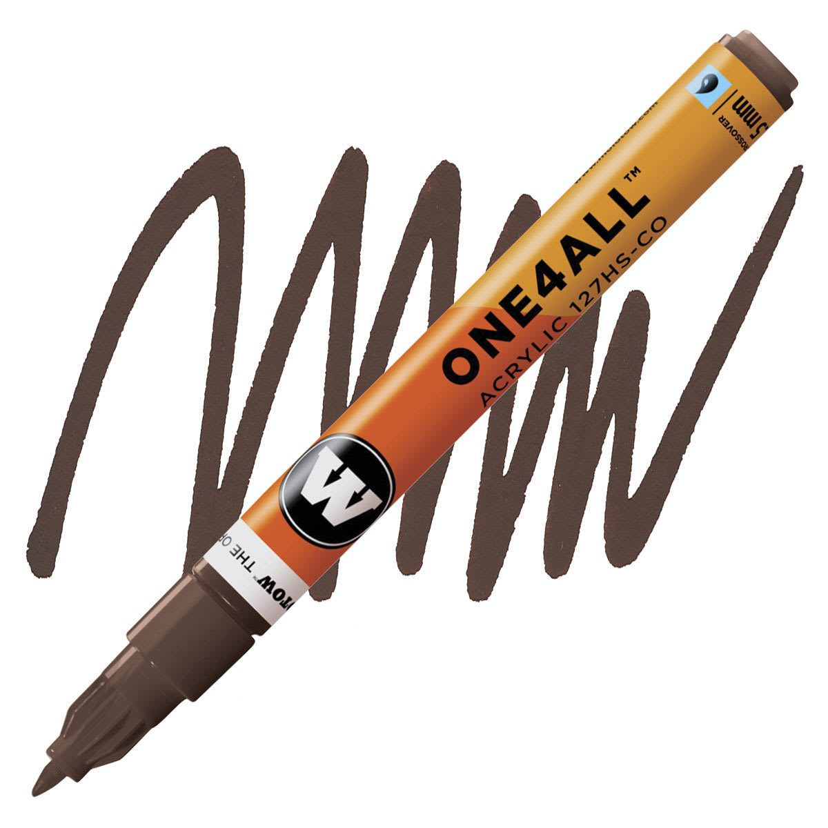 Molotow One4All Acrylic Marker - 1.5 mm Tip, Hazelnut marker and swatch