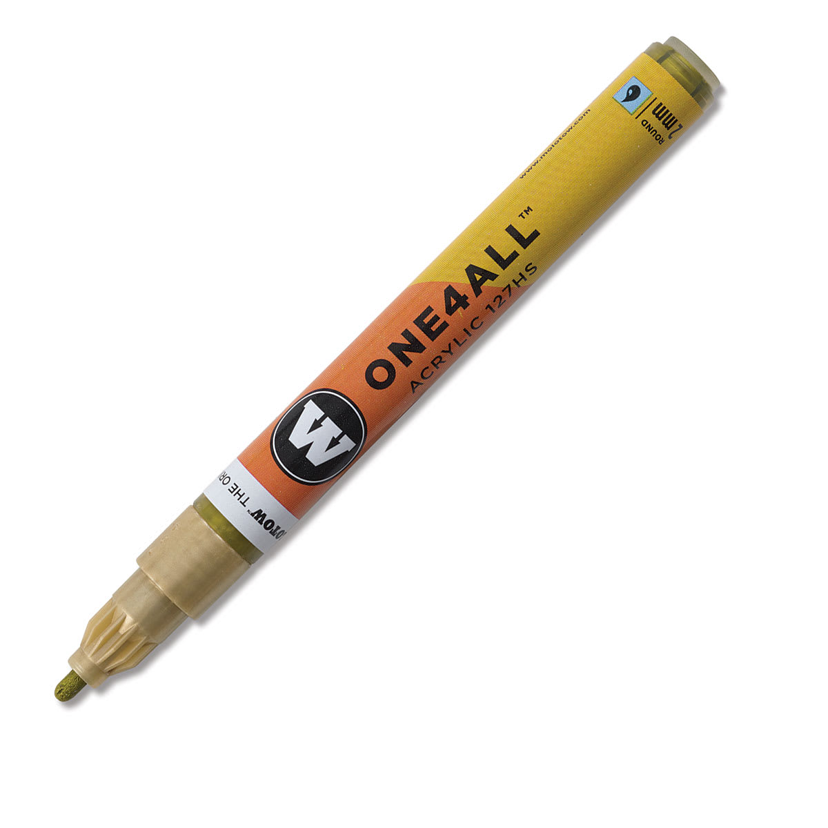 Molotow One4All Acrylic Marker - 2 mm Tip, Metallic Gold, Bullet Tip