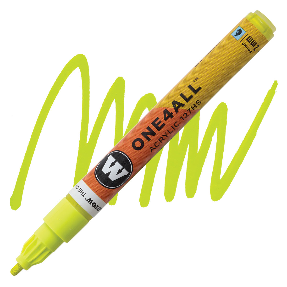 Molotow One4All Acrylic Marker - 2 mm, Poison Green marker and swatch