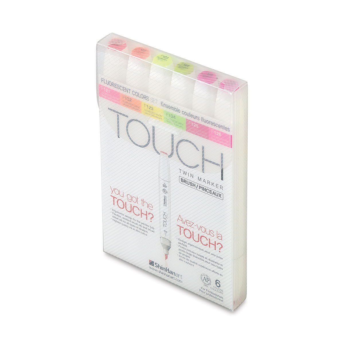 ShinHan Touch Twin Brush Markers - Fluorescents, Set of 6