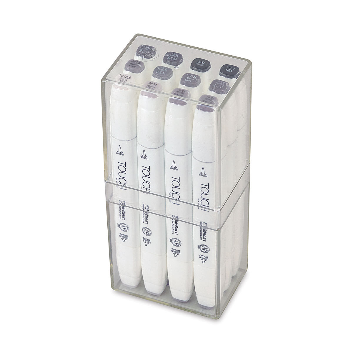 Shinhan Touch Twin Brush Markers - Warm Greys, Set of 12