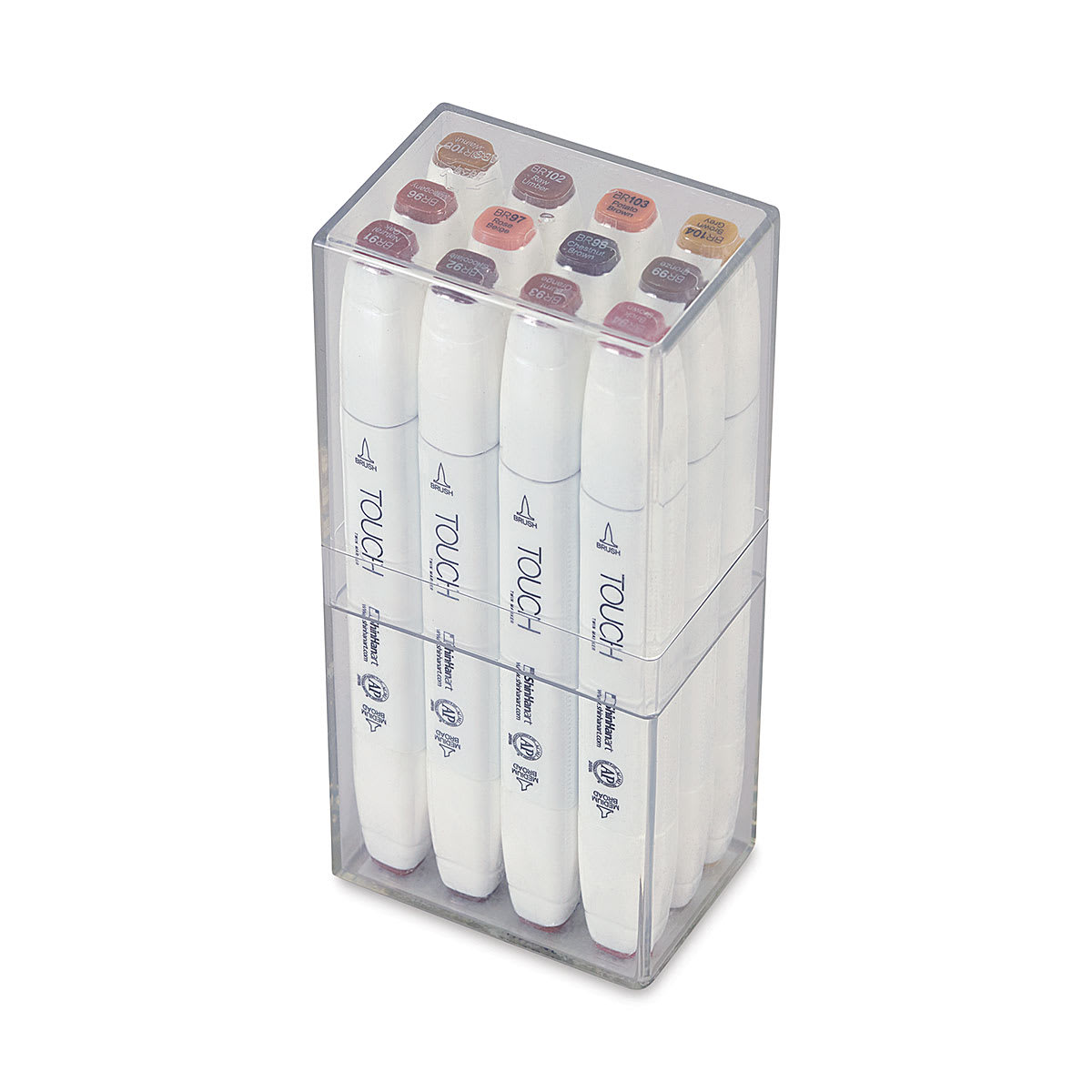 Shinhan Touch Twin Brush Markers - Wood Colors, Set of 12