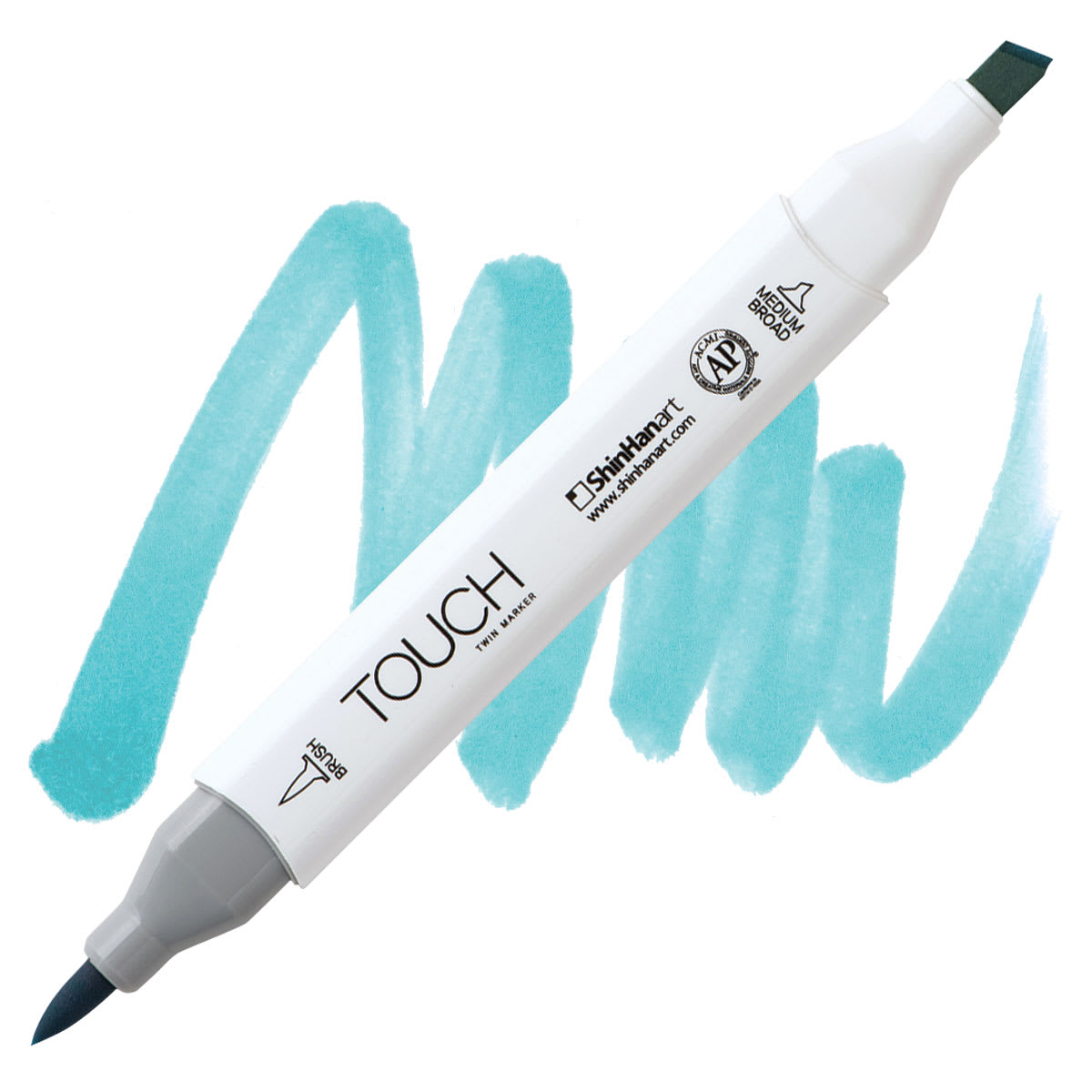 Shinhan Touch Twin Brush Marker - Baby Blue B66 marker and swatch