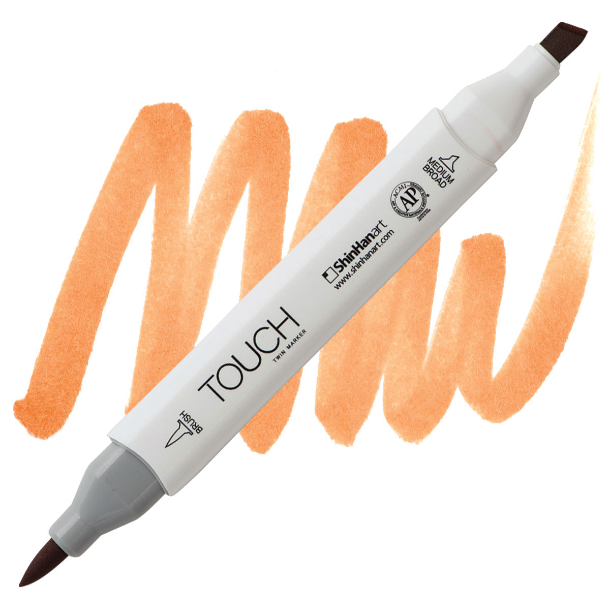 ShinHan Touch Twin Brush Marker - Brown BR111 marker and swatch
