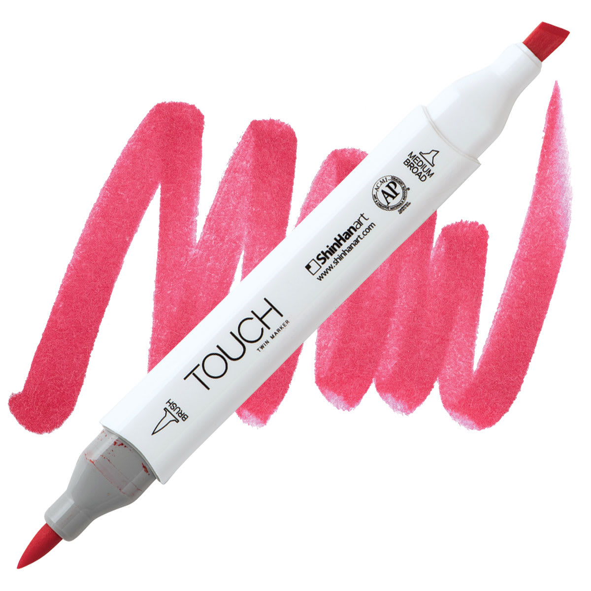 ShinHan Touch Twin Brush Marker - Carmine R11 marker and swatch