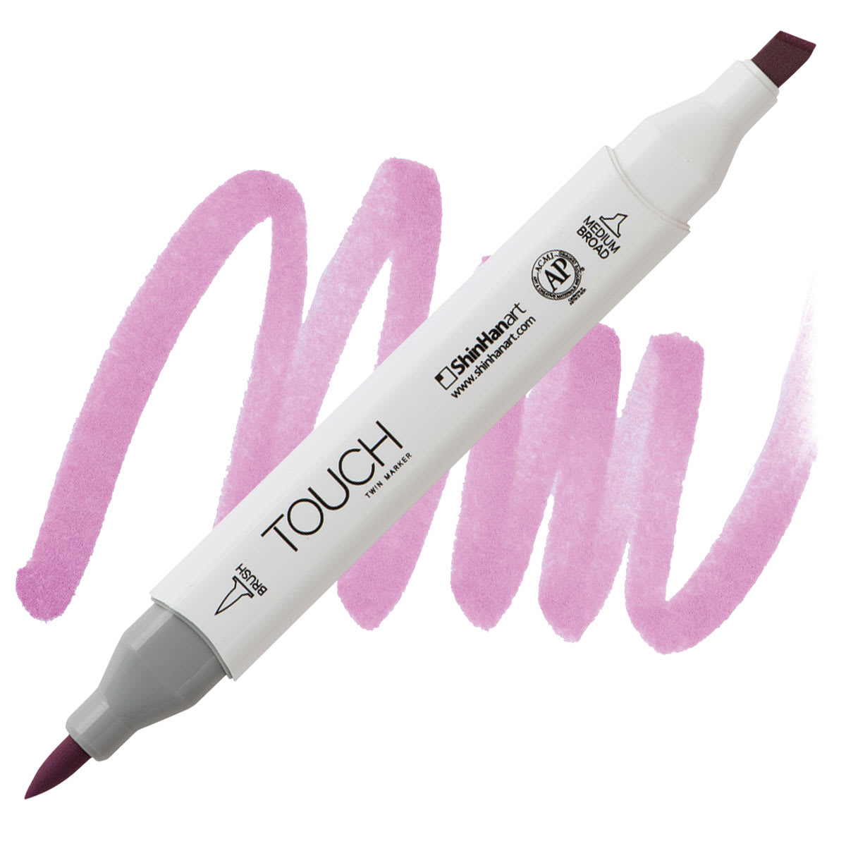 ShinHan Touch Twin Brush Marker - Pastel Violet P84 marker and swatch