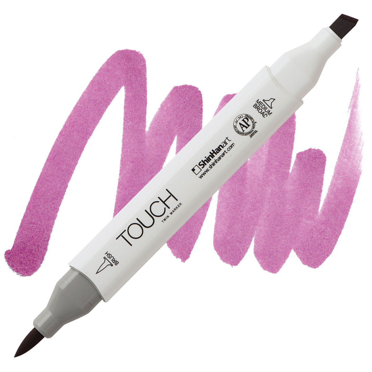 ShinHan Touch Twin Brush Marker - Peony Purple marker and swatch
