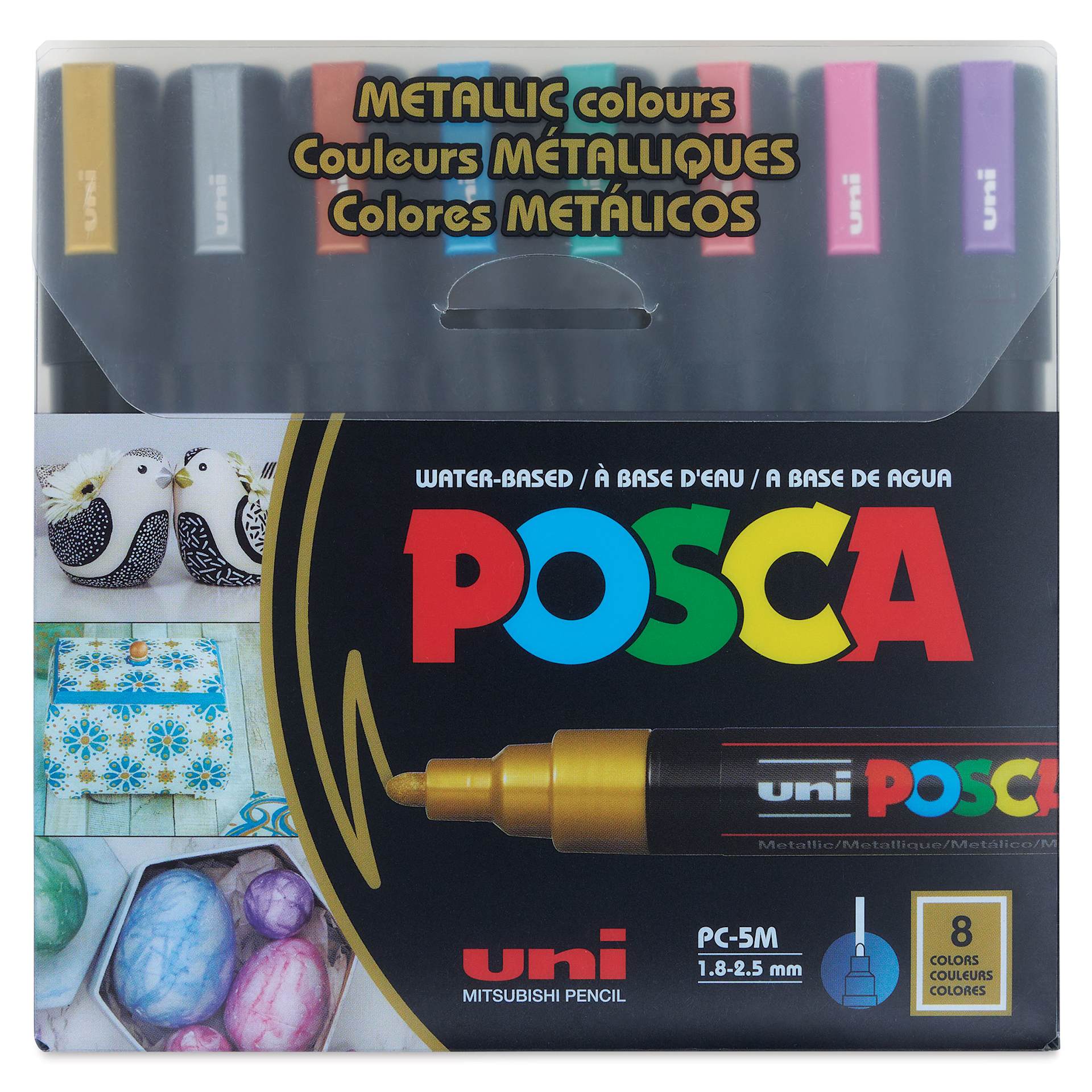 Posca Paint Markers - Metallic, Set of 8, Medium Tip