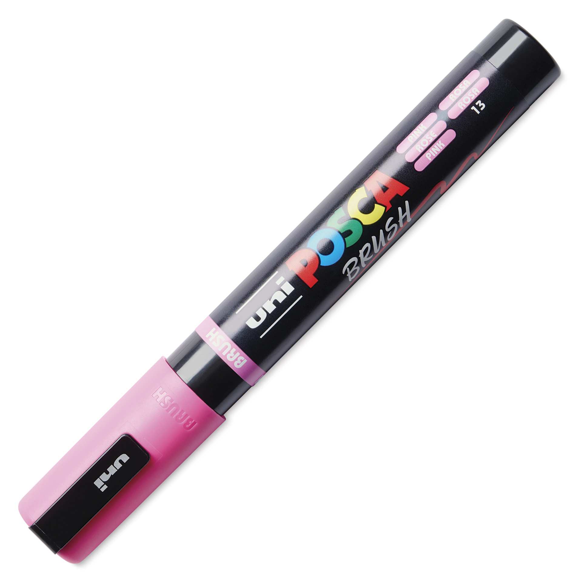 Posca Brush Paint Marker - Pink, Brush Tip, 1.0 - 4.0 mm, cap on