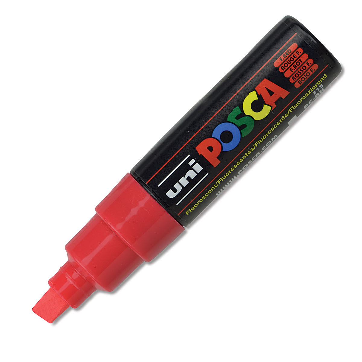 Posca Paint Marker - Fluorescent Red, Broad Chisel, 8 mm