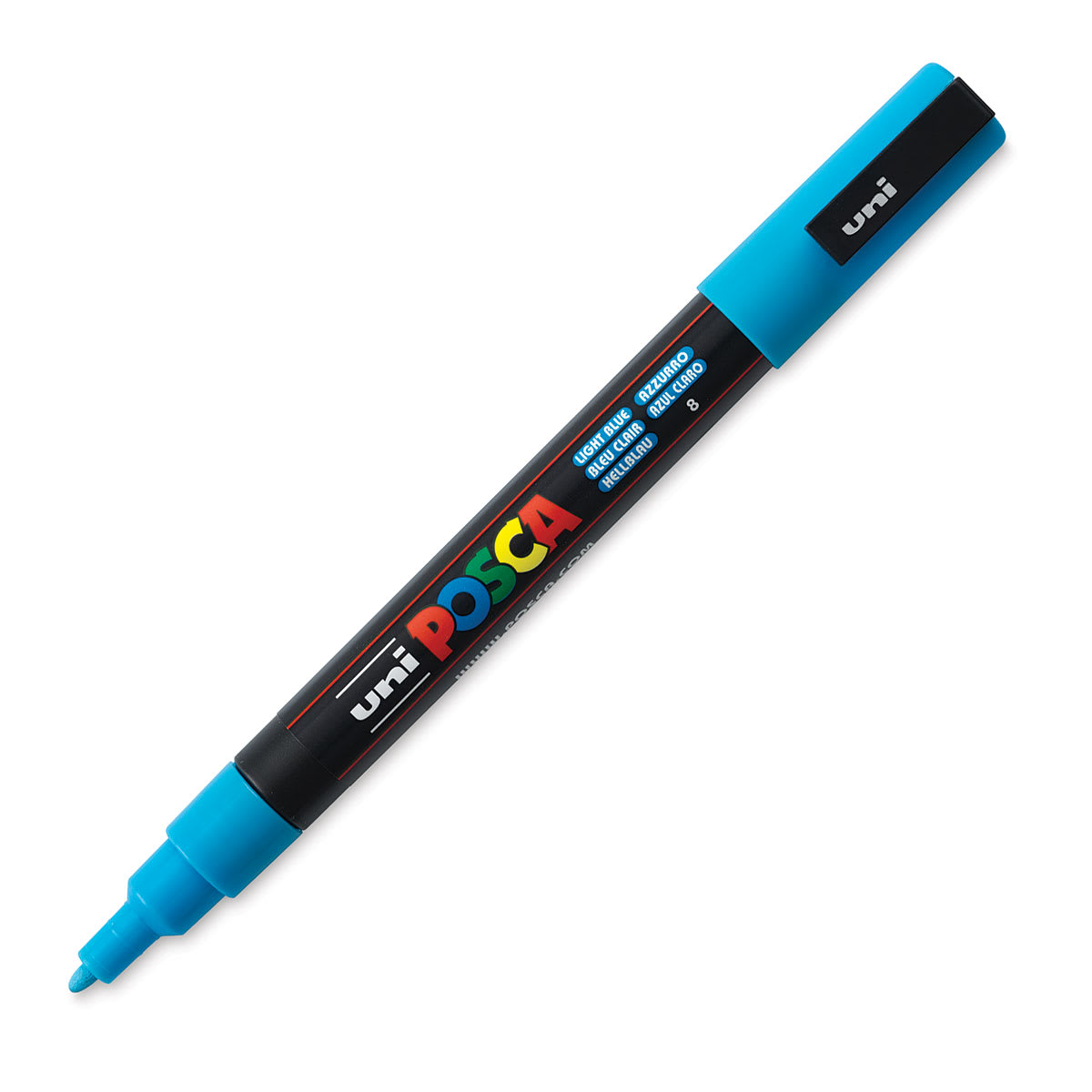Posca Paint Marker - Light Blue, Fine, Bullet Tip, 0.9 mm - 1.3 mm - Uncapped