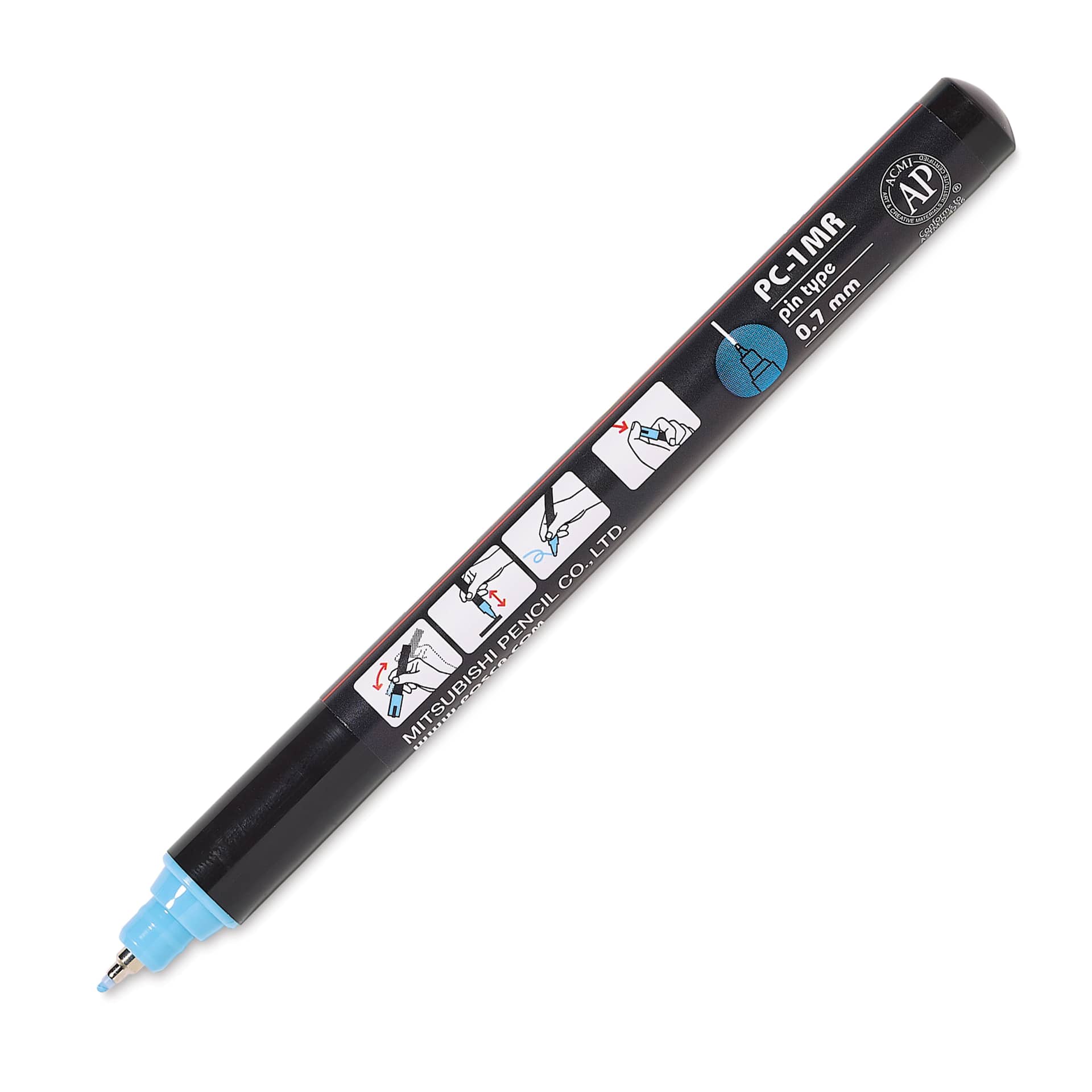 Posca Paint Marker - Glacier Blue, X-Fine Tip, 0.7 mm - cap off