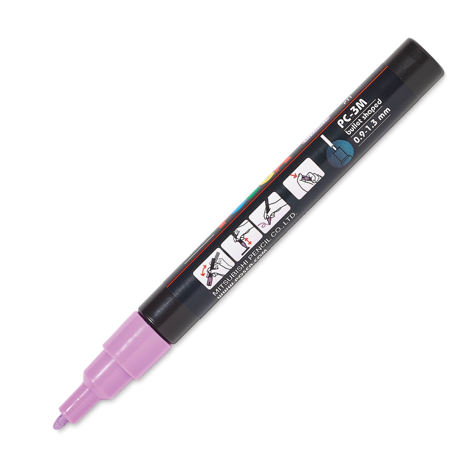 Posca Paint Marker - Lavender, Fine, Bullet Tip, 0.9 mm - 1.3 mm - cap off