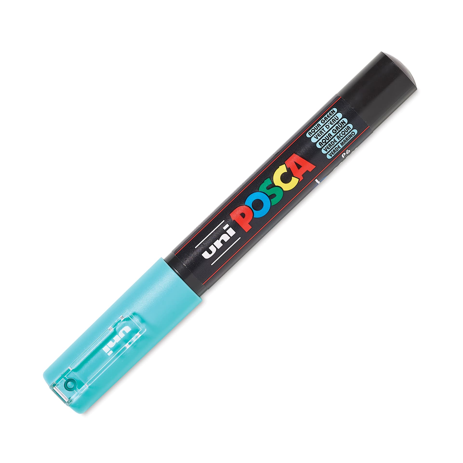 Posca Paint Marker - Aqua Green, X-Fine, Bullet Tip, 0.7 mm - cap on