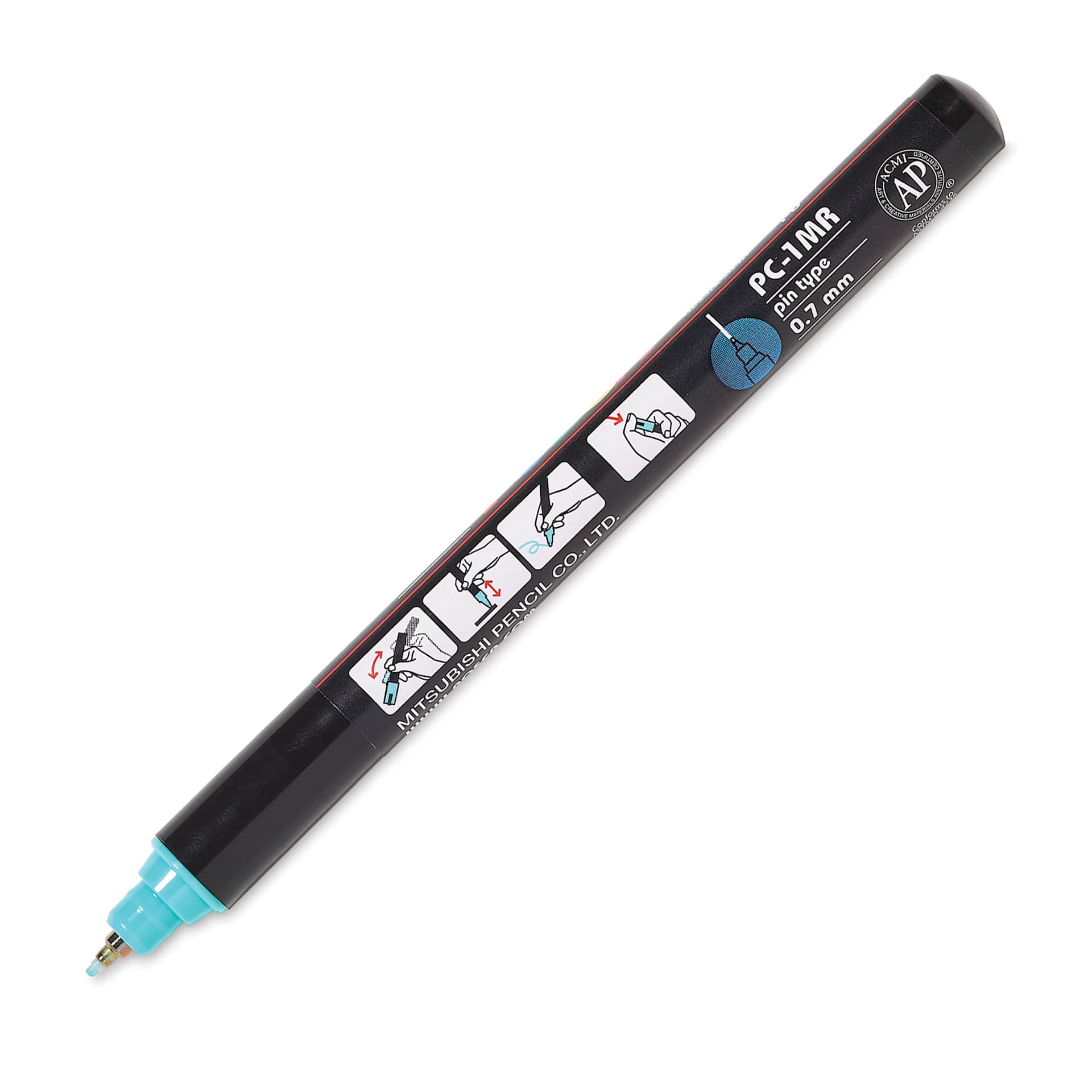 Posca Paint Marker - Aqua Green, X-Fine Tip, 0.7 mm - cap off
