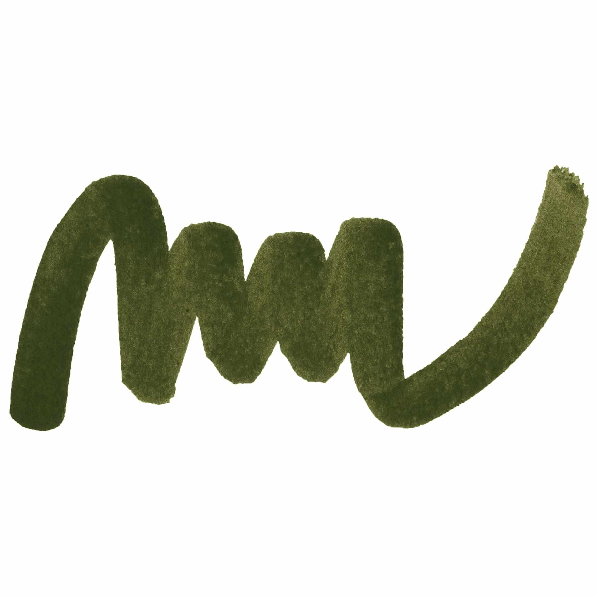 Posca Brush Paint Marker - Khaki Green, Brush Tip, 1 - 4 mm swatch