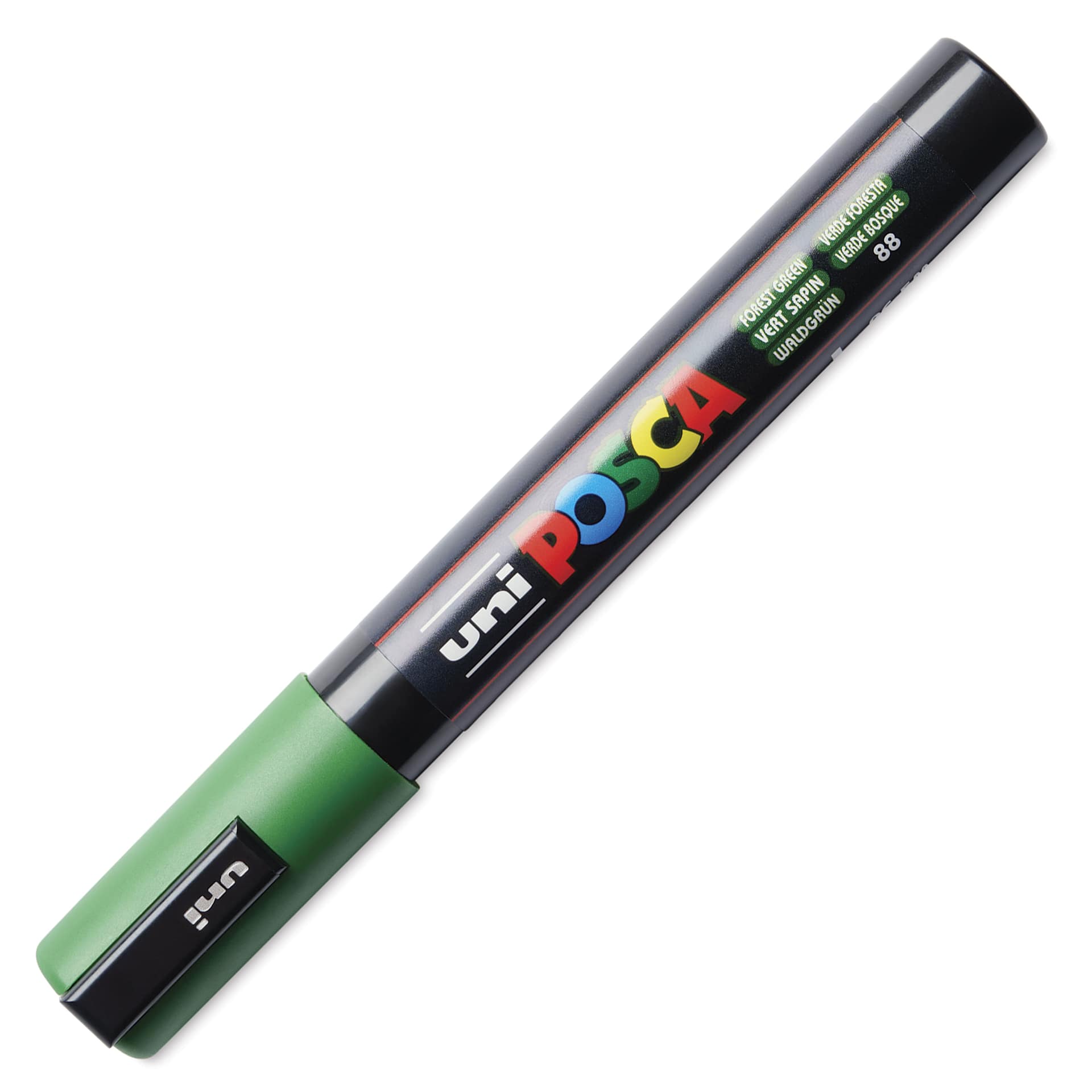 Posca Paint Marker - Forest Green, Medium Bullet Tip, cap on