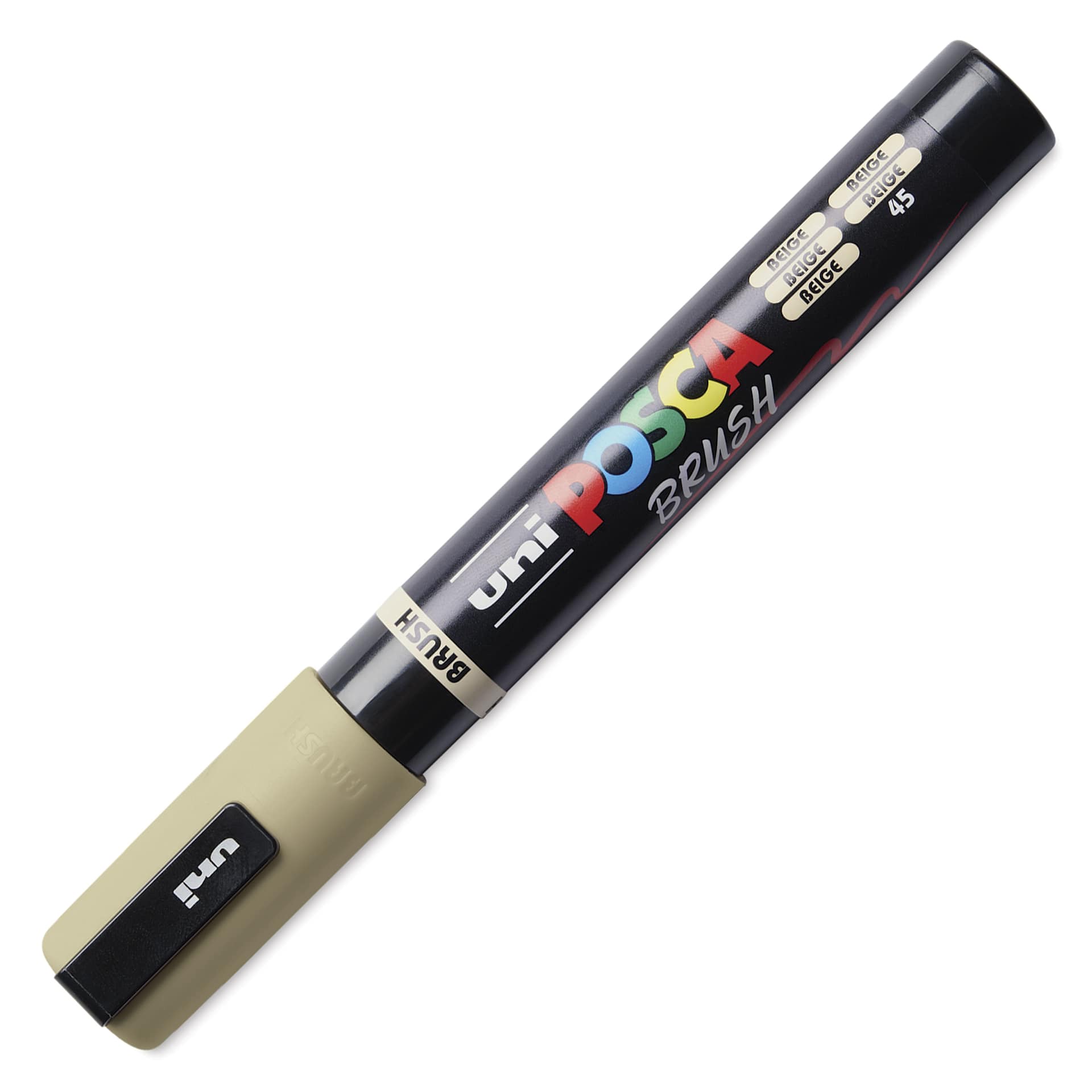 Posca Brush Paint Marker - Beige, Brush Tip, 1.0 - 4.0 mm, cap on