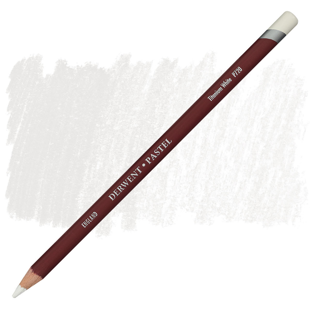 Derwent Pastel Pencil - Titanium White pencil and swatch