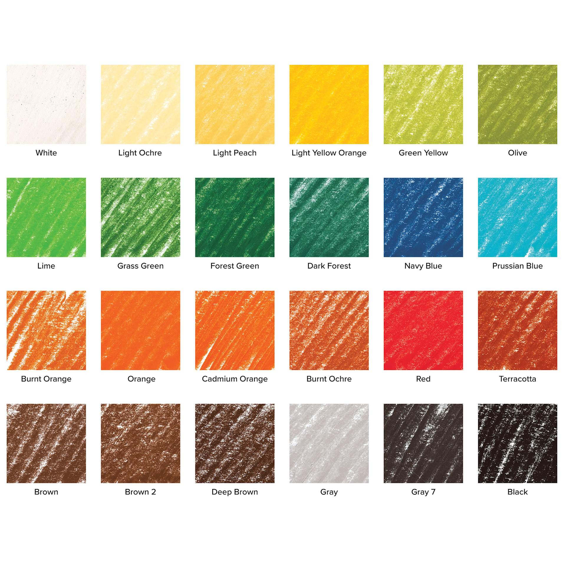 Blick Studio Pastel Set - Landscape Colors, Set of 24, color swatches
