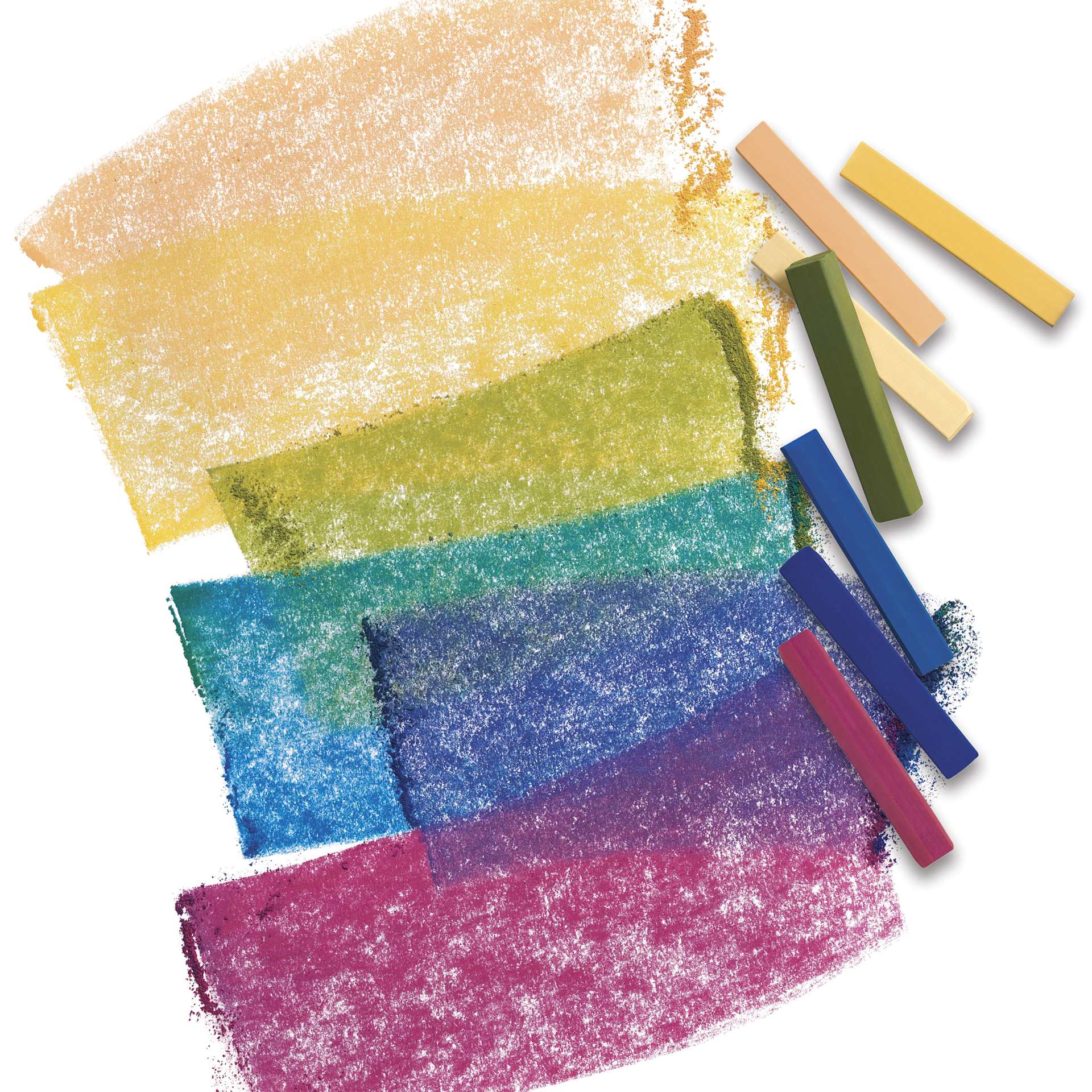 Blick Studio Pastels - Set of 48 Assorted Colors. Swatch Artwork Marks.