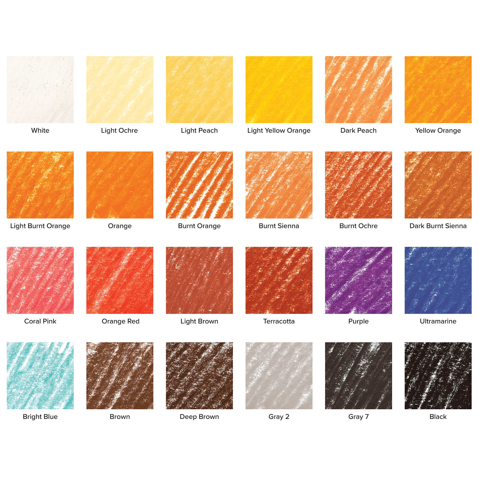 Blick Studio Pastel Set - Portrait Colors, Set of 24, color swatches