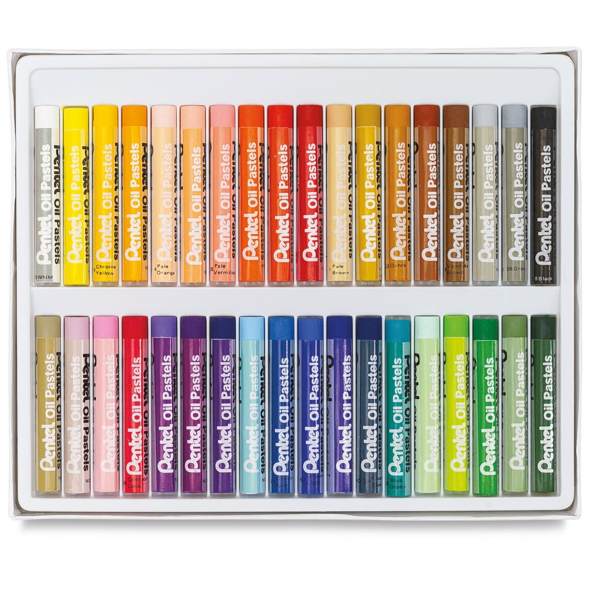 Pentel Oil Pastel Set - Assorted Colors, Set of 36, Inside Package