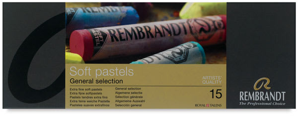Rembrandt Soft Pastels Set of 15, Assorted. Front of package.
