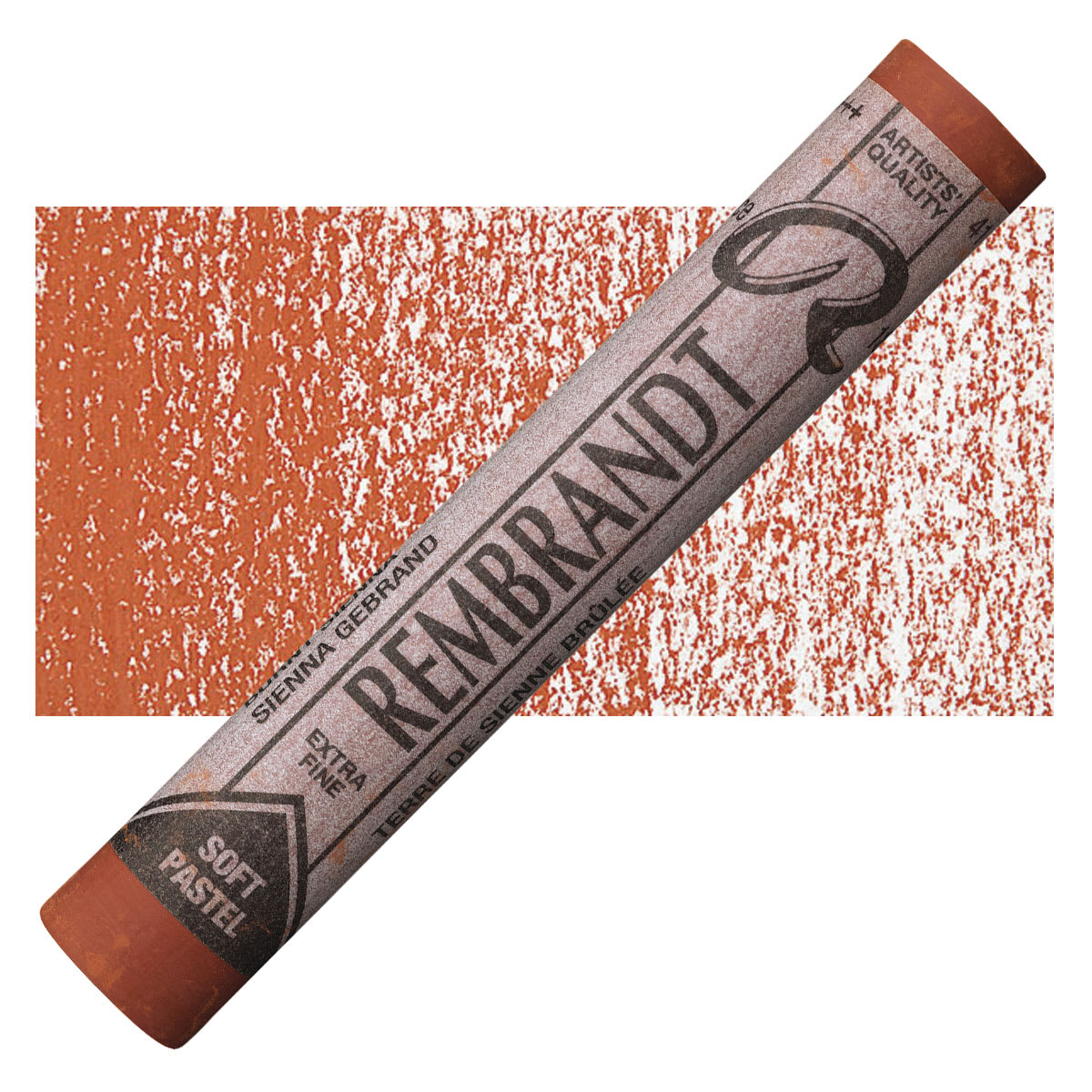 Rembrandt Soft Pastel - Burnt Sienna 411.5 pastel and swatch