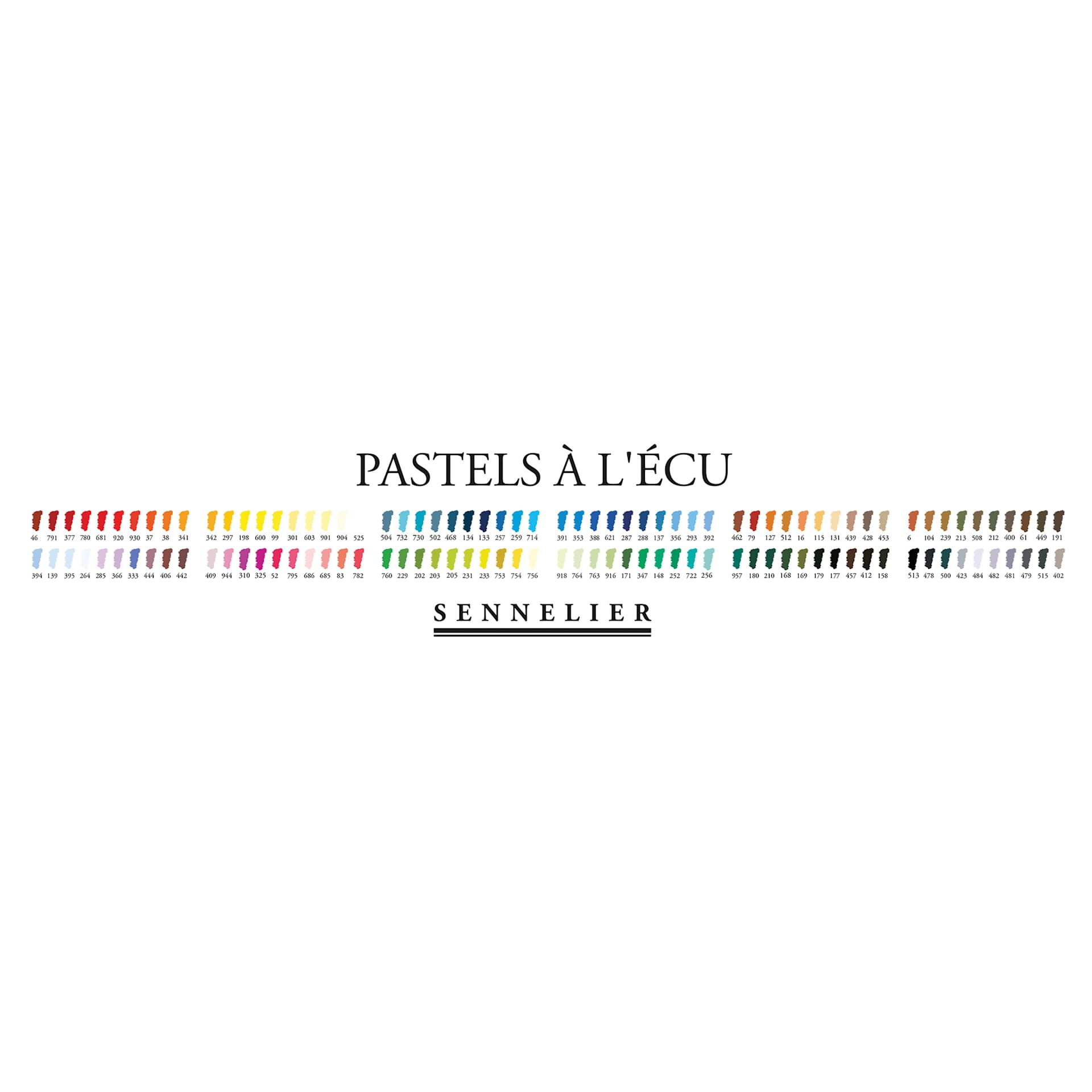 Sennelier Soft Pastels - Set of 120, Assorted Colors, Half-Sticks, Black Wood Box, color chart