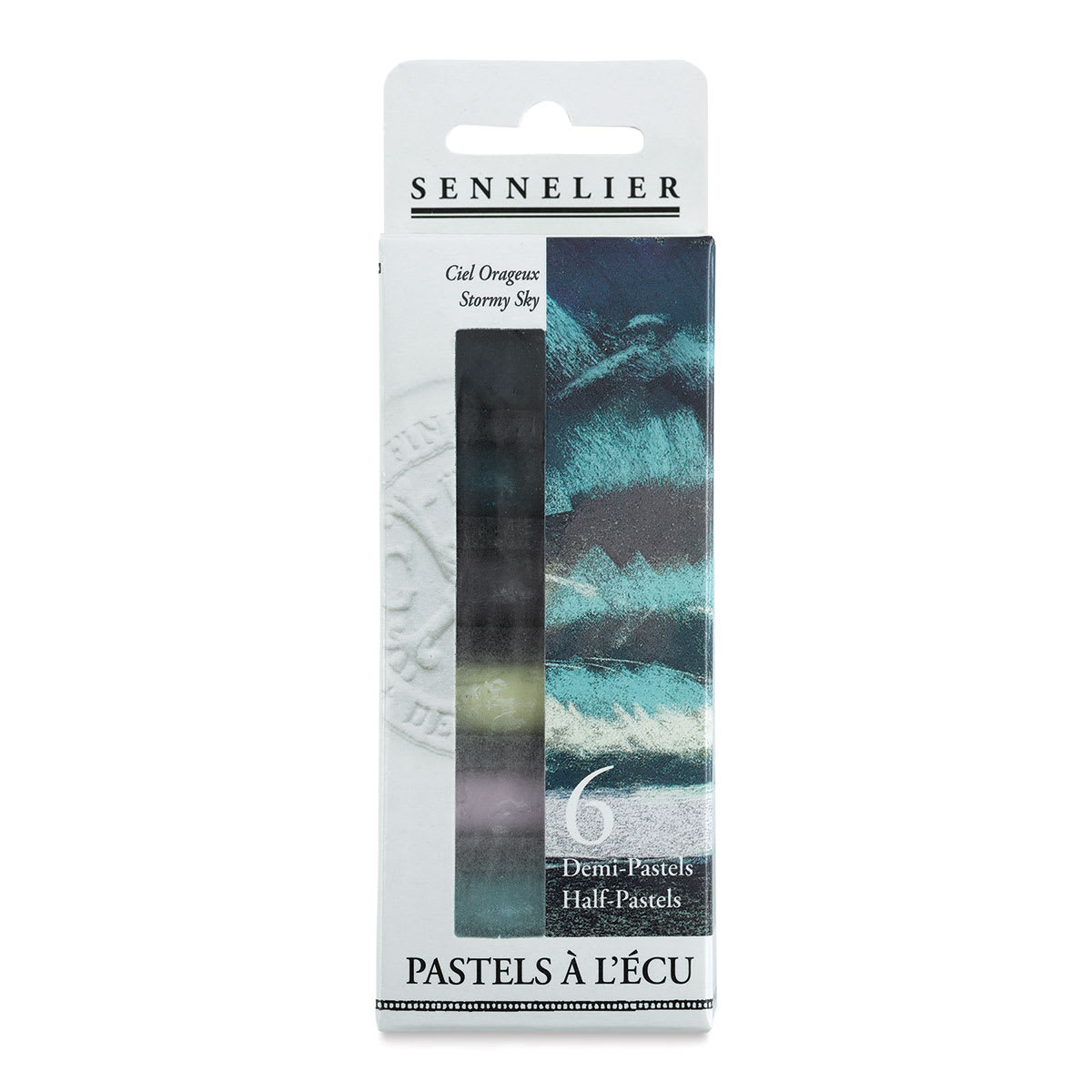 Sennelier Soft Pastels - Set of 6, Stormy Sky, Half-Sticks (front of package)