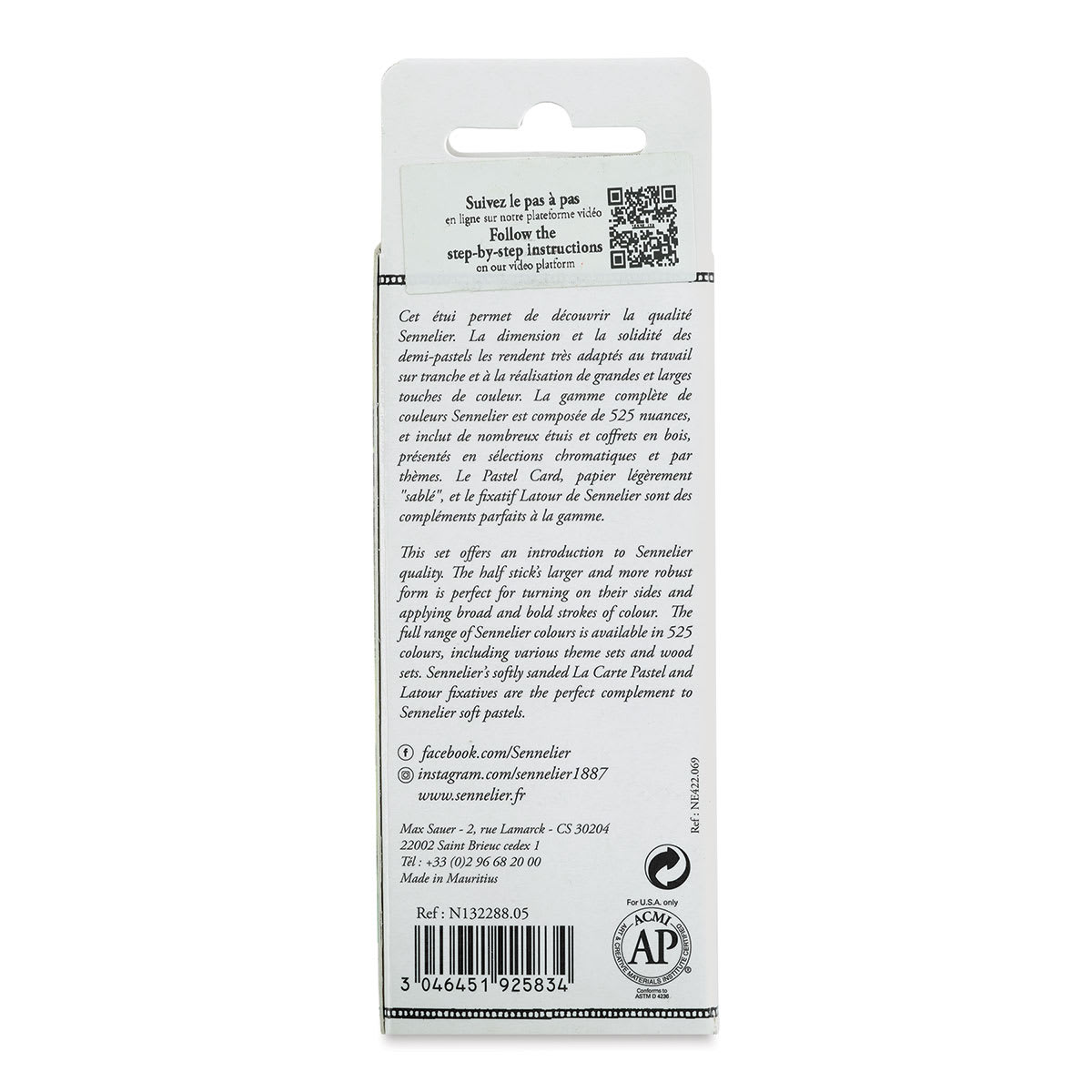 Sennelier Soft Pastels - Set of 6, Countryside In Spring, Half-Sticks (back of package)