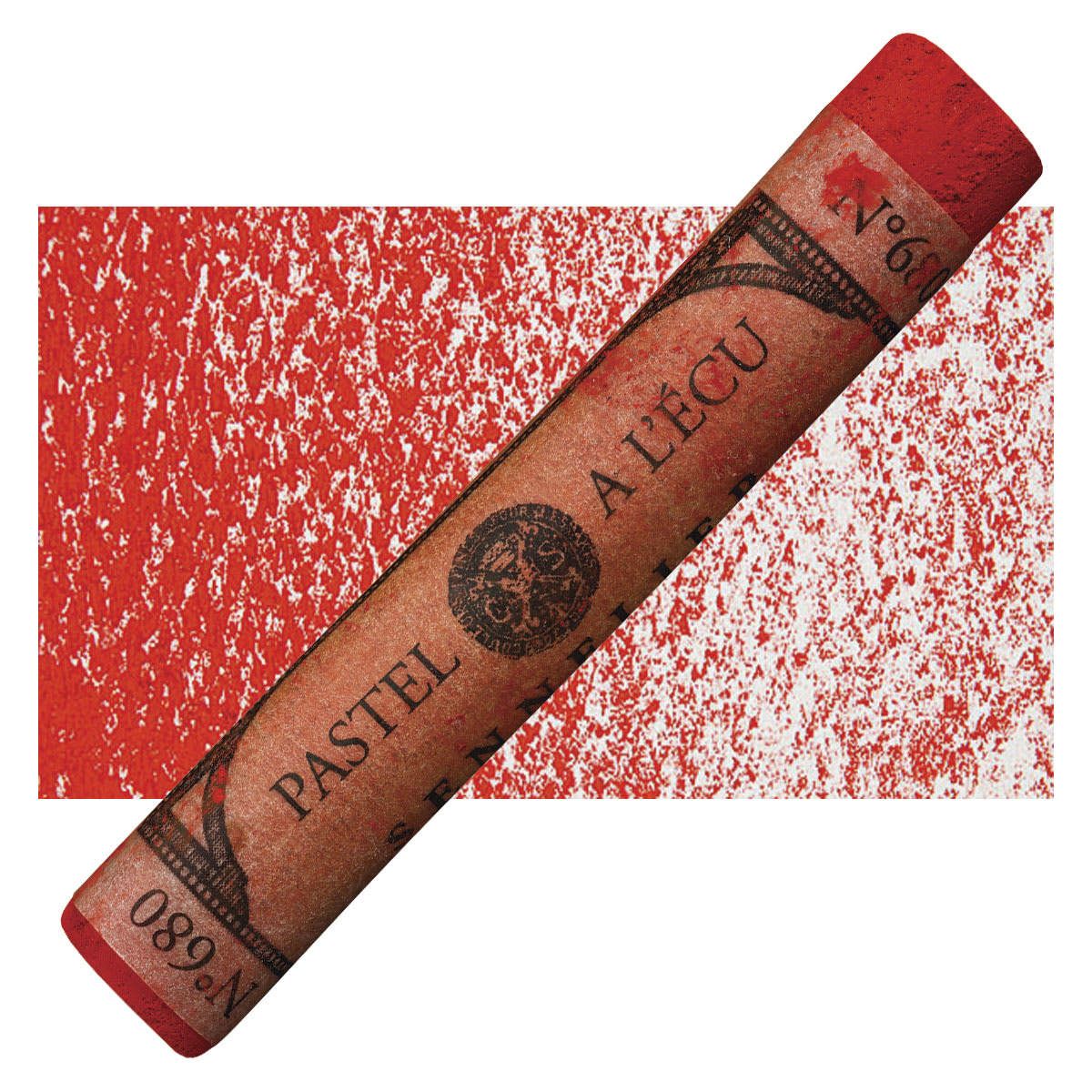 Sennelier Soft Pastel - Helios Red pastel and swatch