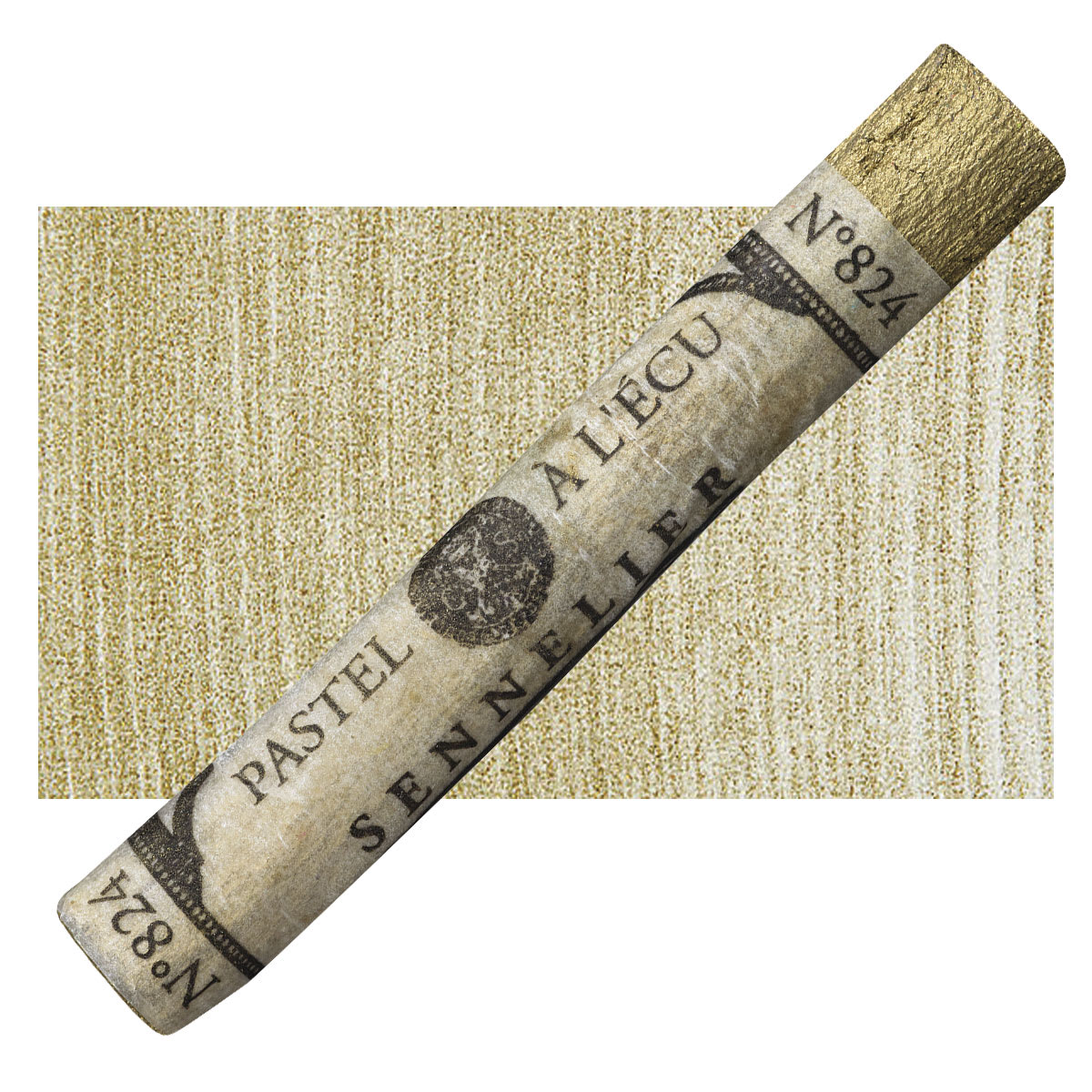 Sennelier Soft Pastel - Iridescent Yellow Gold 824 pastel and swatch