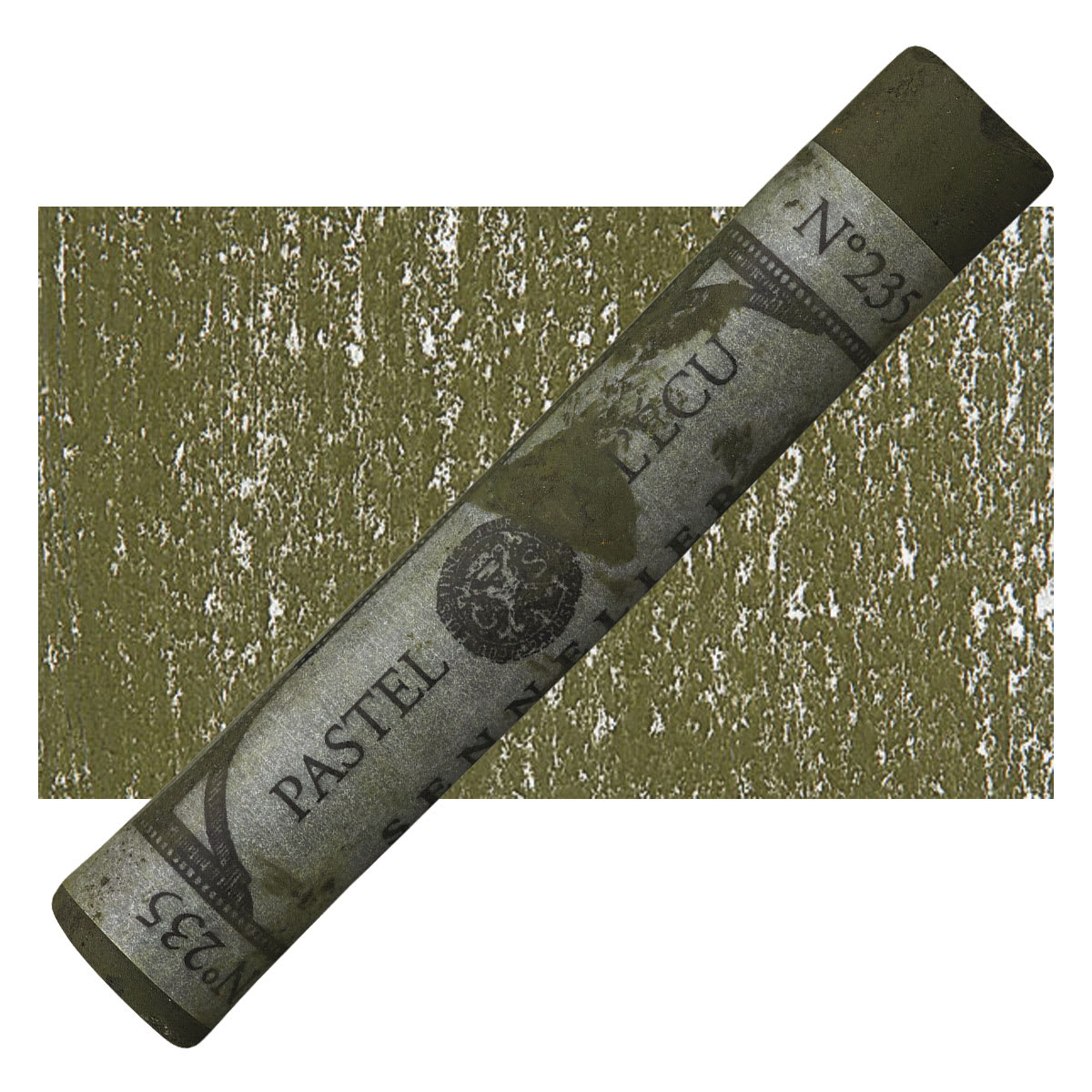 Sennelier Soft Pastel - Olive Green 235 pastel and swatch