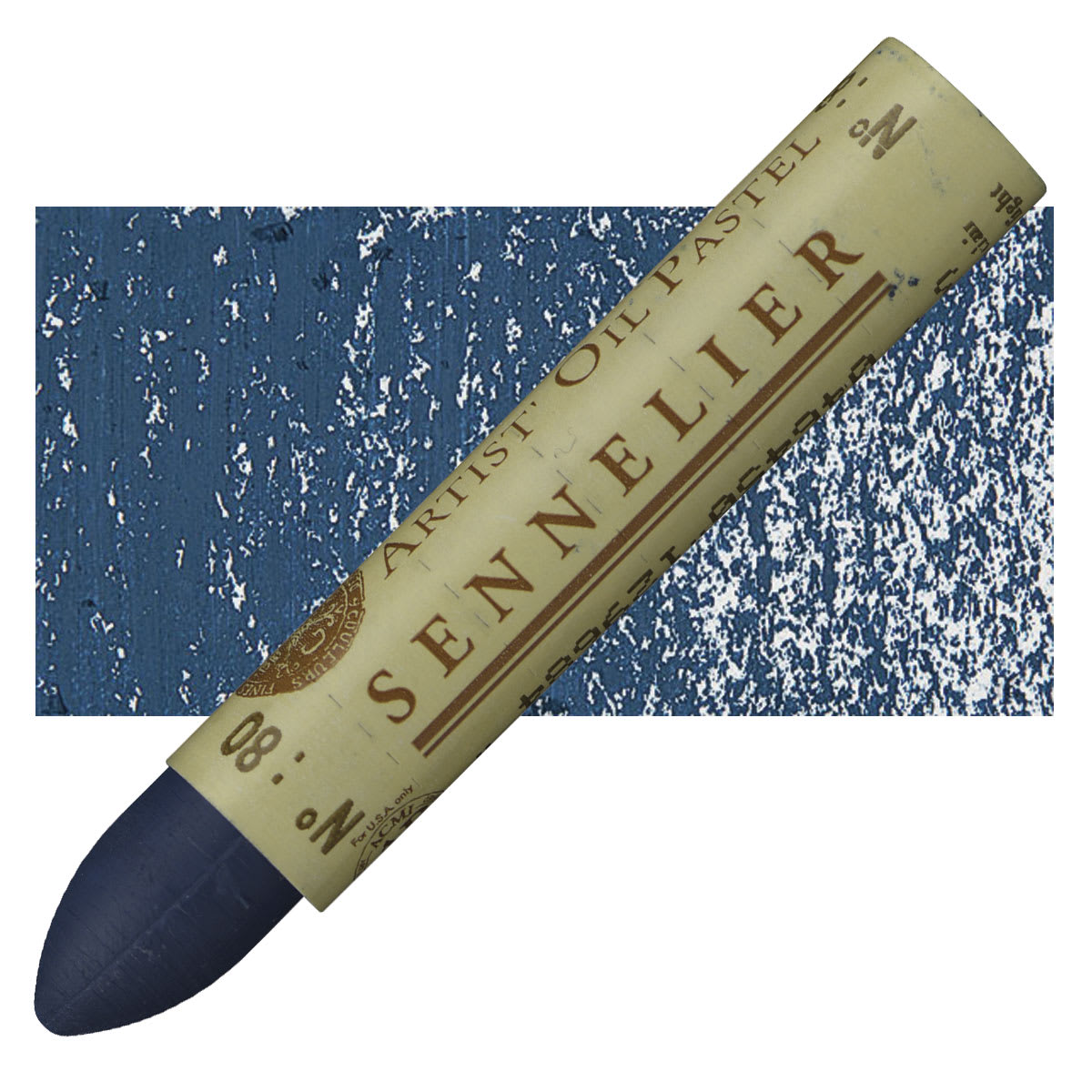 Sennelier Oil Pastel - Indigo Light oil pastel and swatch