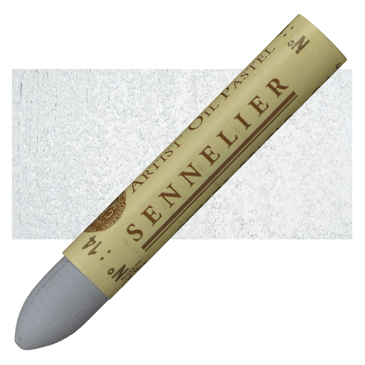 Sennelier Oil Pastel - Light Grey oil pastel and swatch