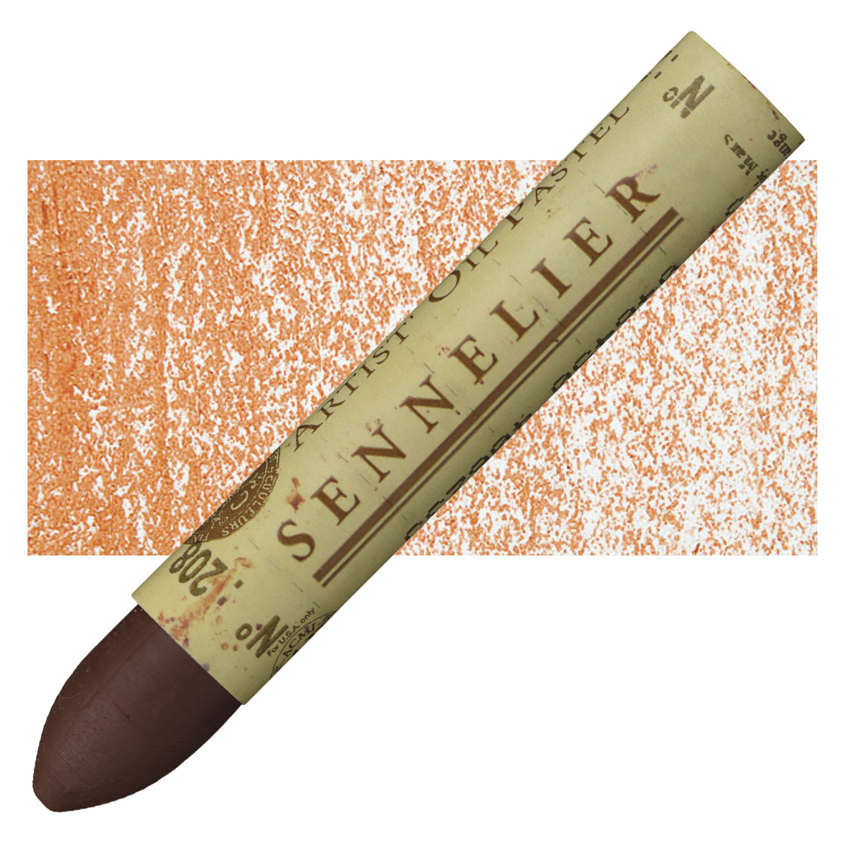 Sennelier Oil Pastel - Mars Orange oil pastel and swatch