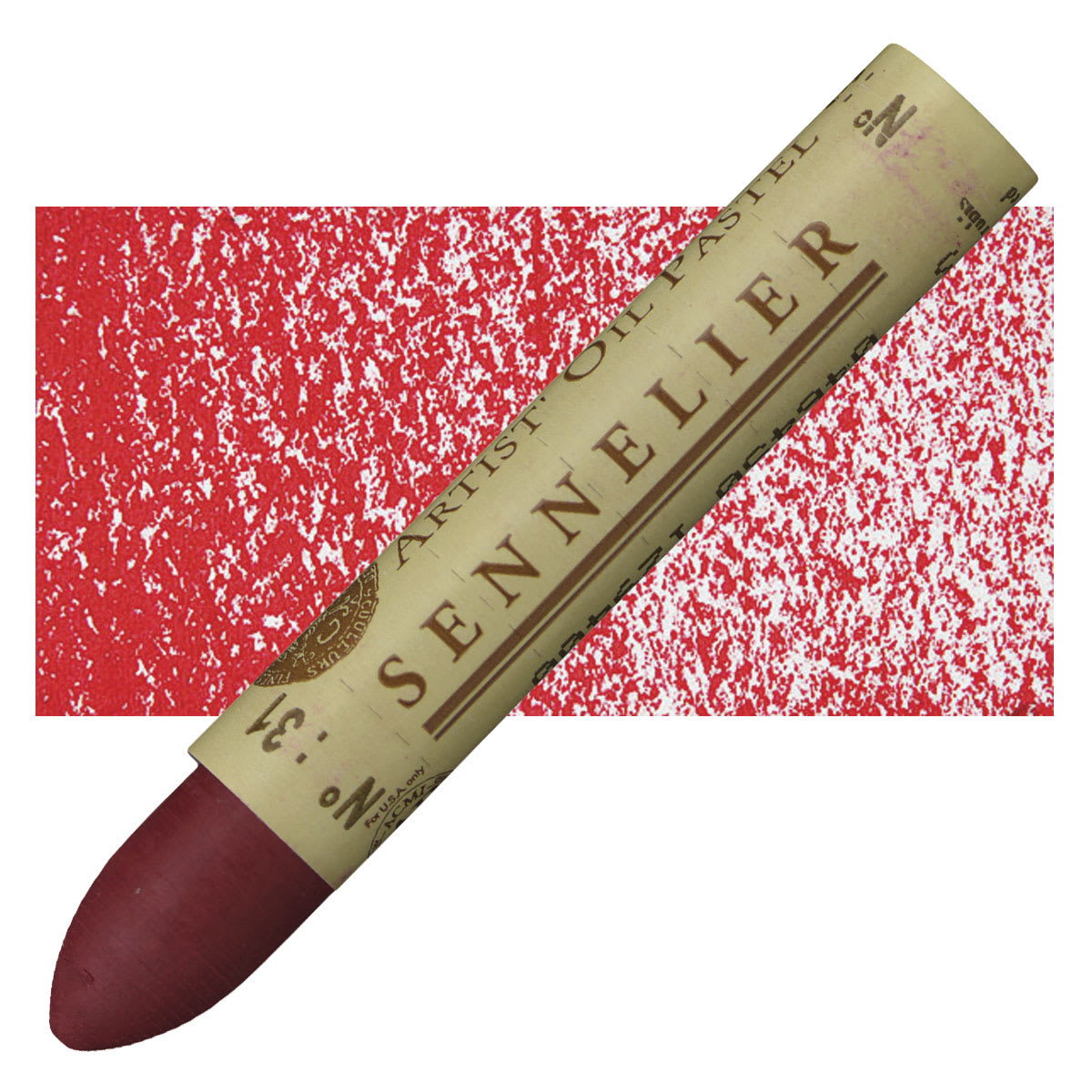 Sennelier Oil Pastel - Ruby Red oil pastel and swatch