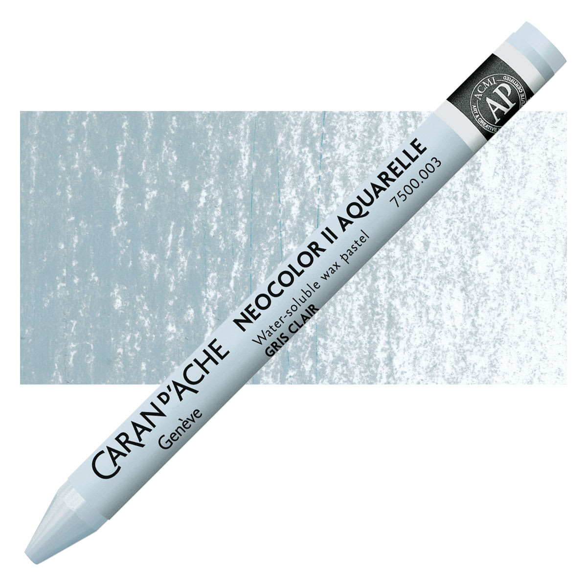 Caran d'Ache Neocolor II Aquarelle Artists' Pastel - Light Gray pastel and swatch