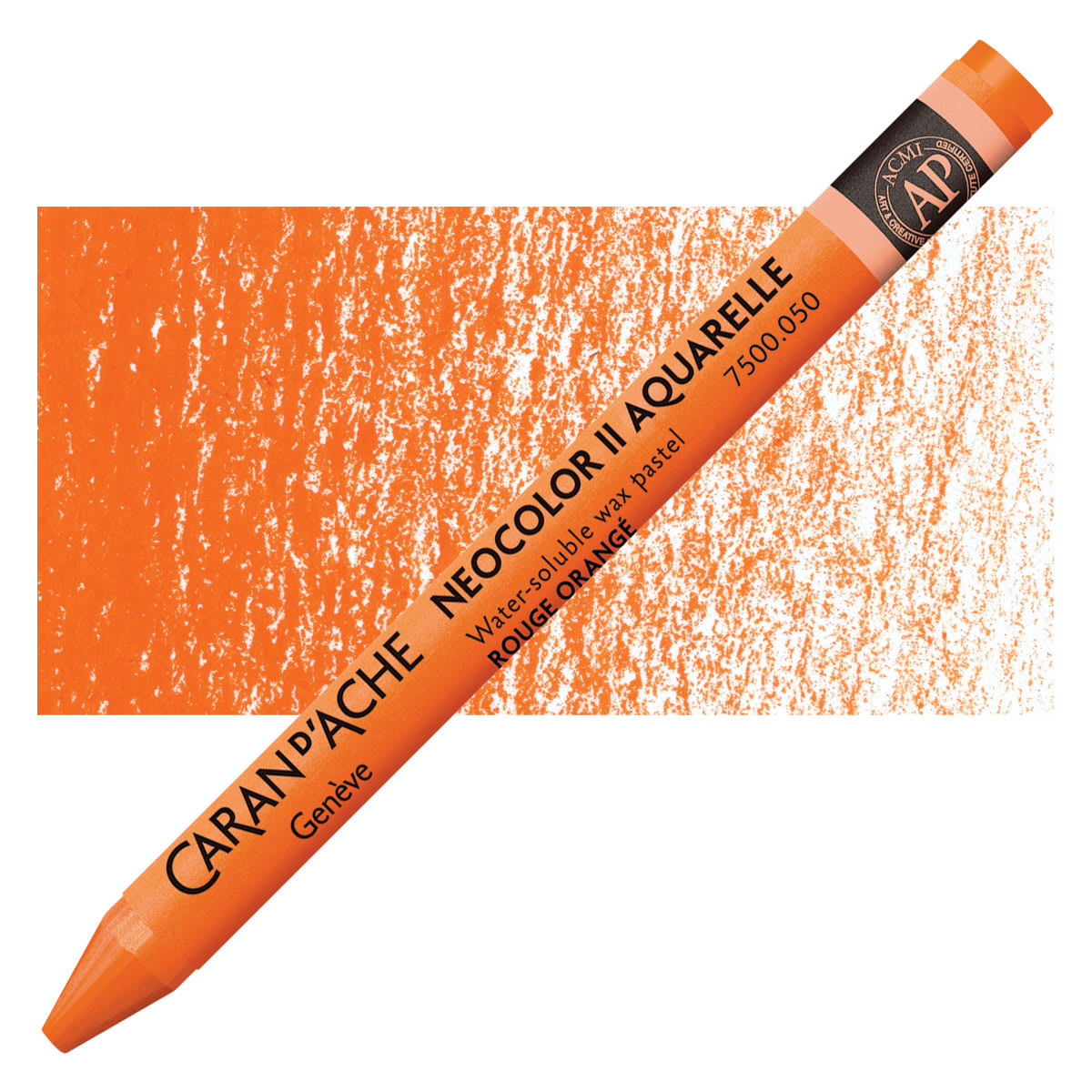 Caran d'Ache Neocolor II Aquarelle Artists' Pastel - Flame Red pastel and swatch