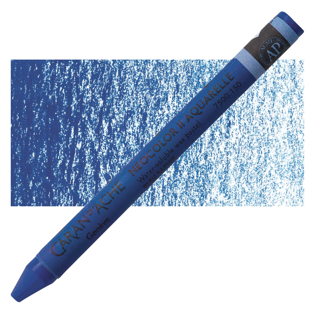 Caran d'Ache Neocolor II Aquarelle Artists' Pastel - Sapphire Blue pastel and swatch