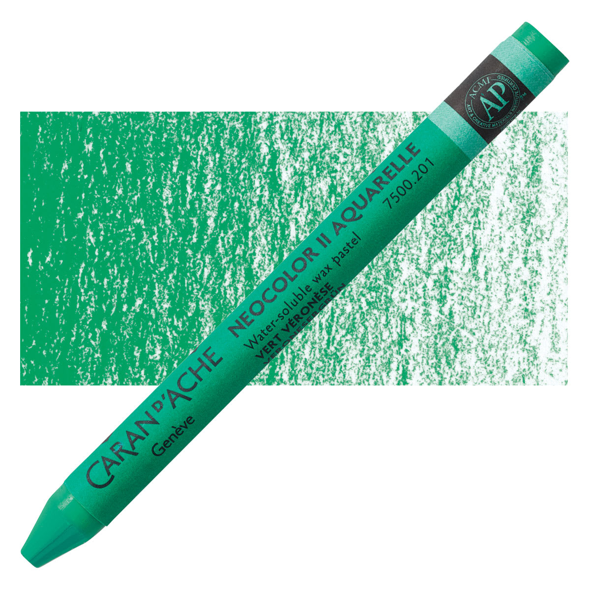 Caran d'Ache Neocolor II Aquarelle Artists' Pastel - Veronese Green pastel and swatch