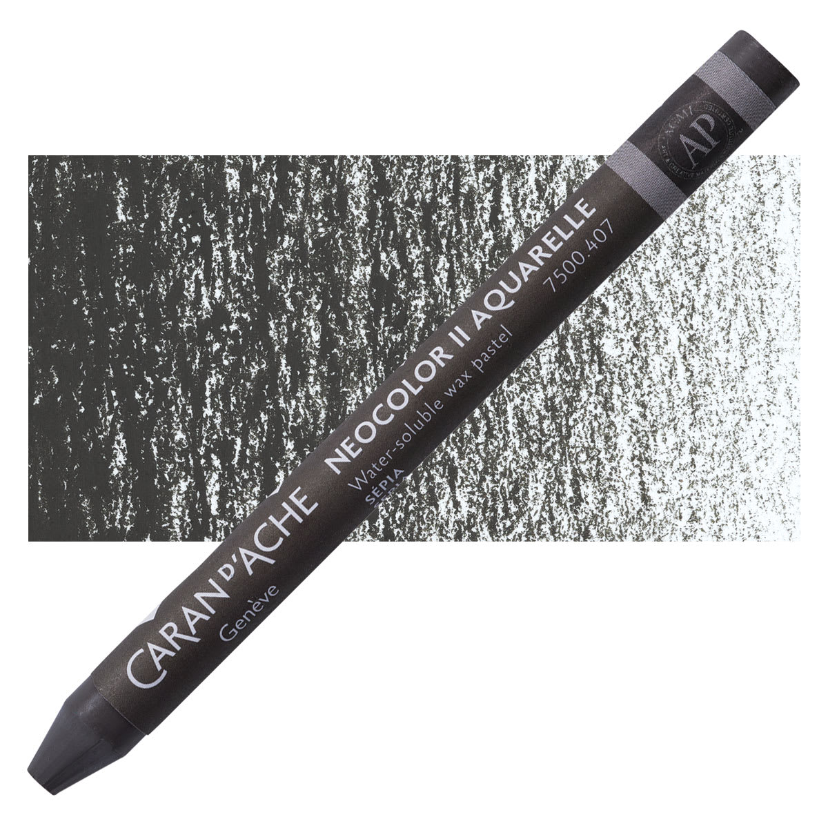 Caran d'Ache Neocolor II Aquarelle Artists' Pastel - Sepia pastel and swatch