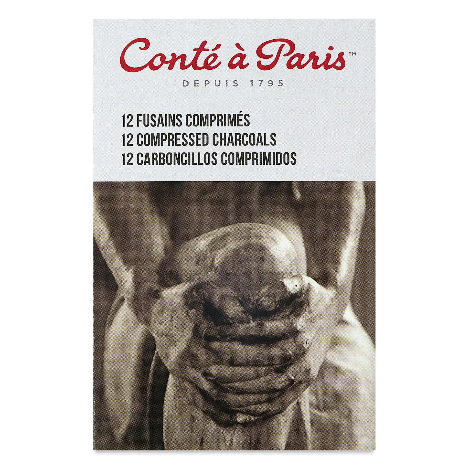 Conté à Paris Compressed Charcoal - B-Soft, Box of 12, front of packaging