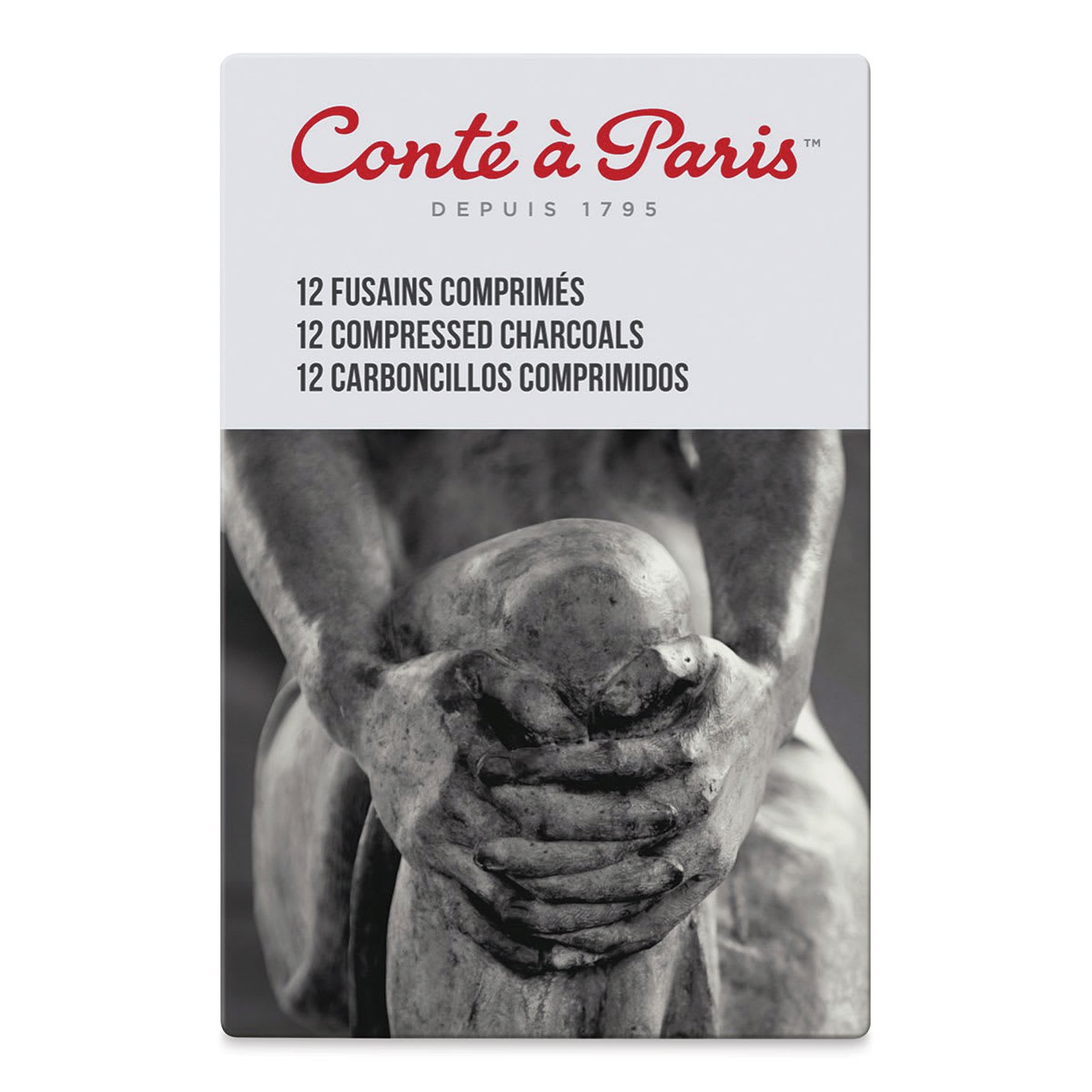 Conté à Paris Compressed Charcoal - 2B-Soft, Box of 12 front of package