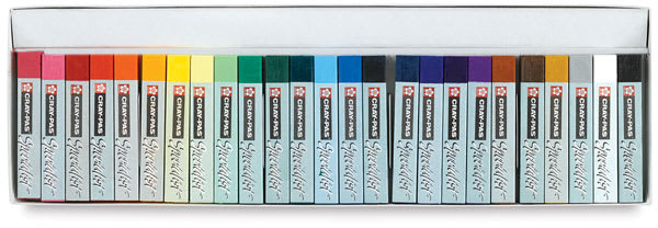 Sakura Cray-Pas Specialist Oil Pastels Sets - Top view of Set of 25 in open storage tray