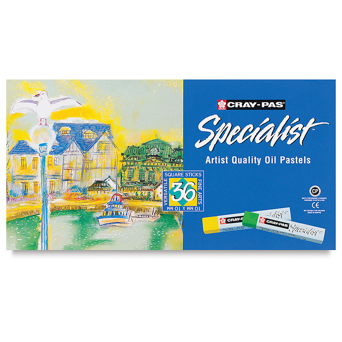 Sakura Cray-Pas Specialist Oil Pastels Sets - Top view of package of Set of 36 
