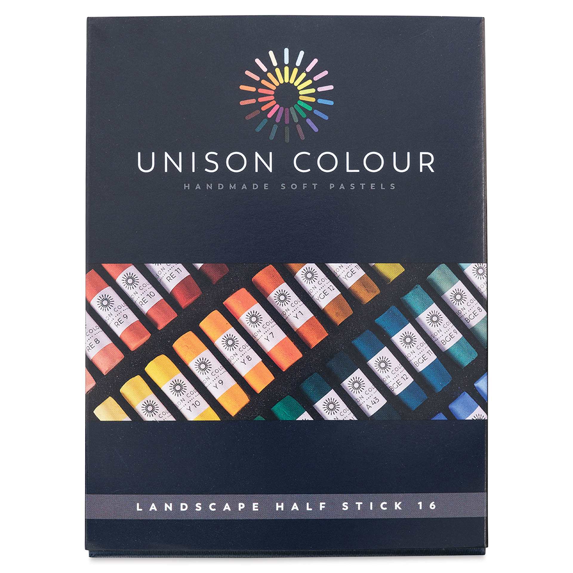 Unison Handmade Pastels - Landscape Colors, Half Stick, Set of 16 (front of box)