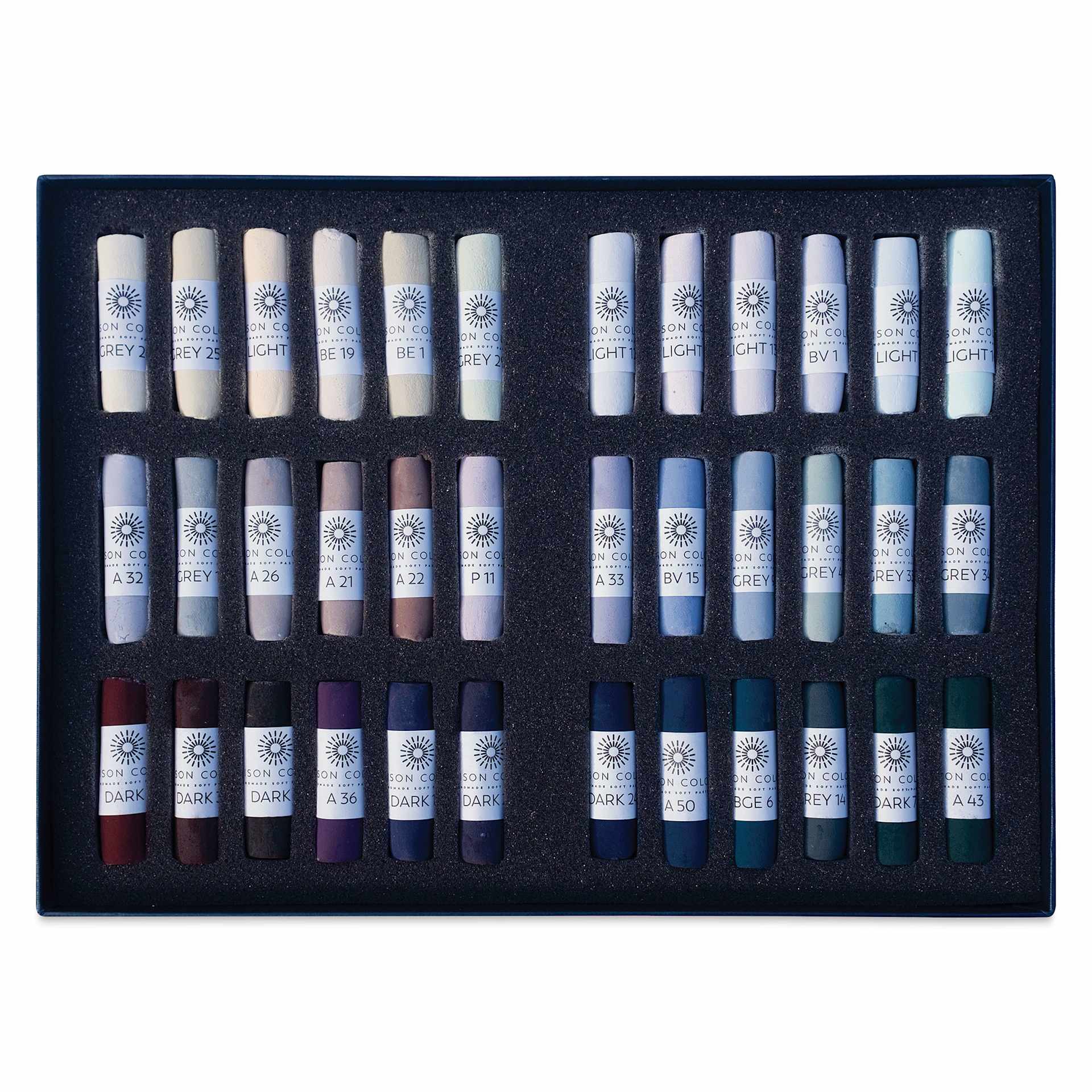 Unison Handmade Pastels - Light and Shade Colors, Set of 36 (set contents)